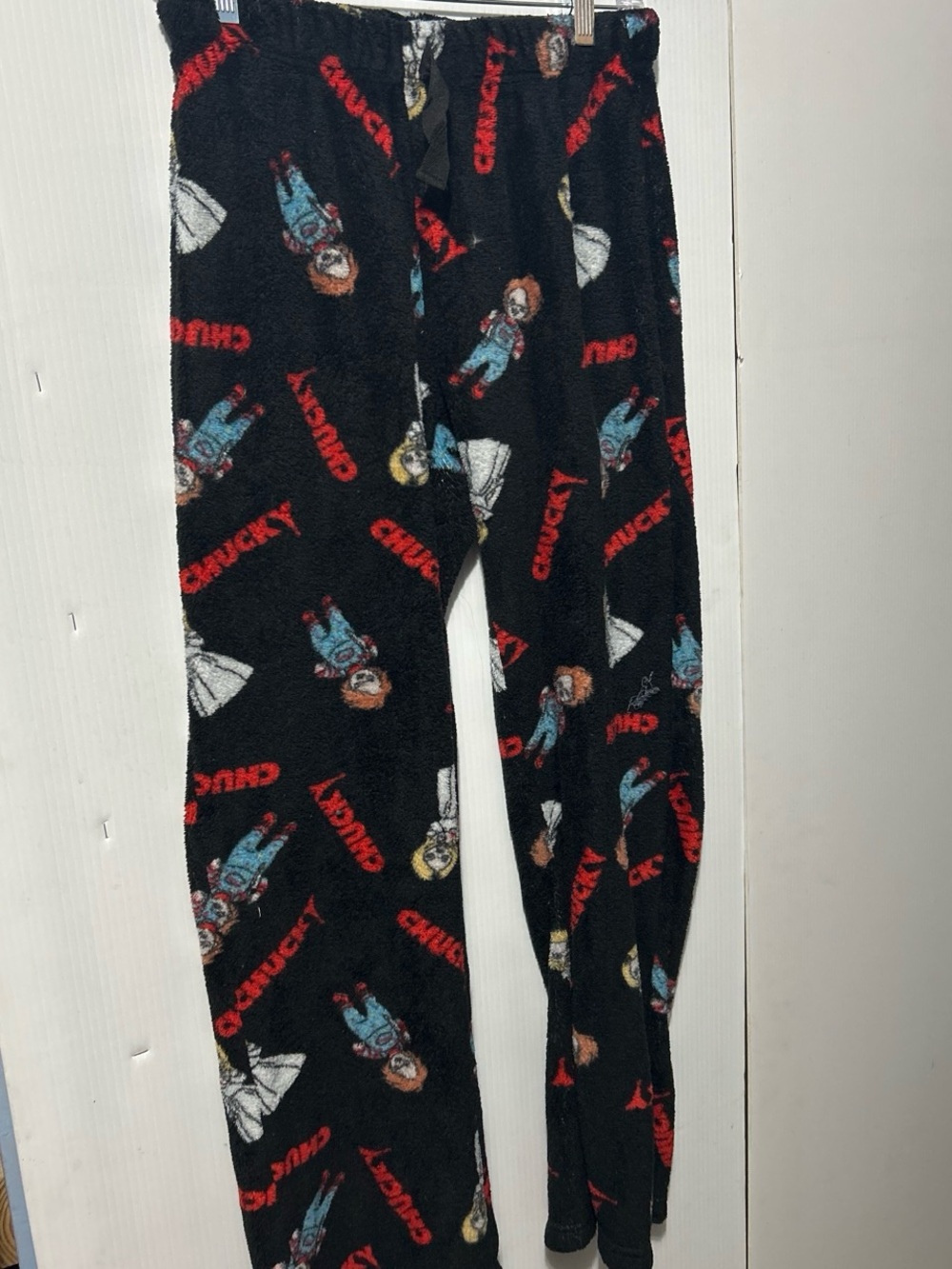 Kids Black Chucky Print Pajama Bottoms